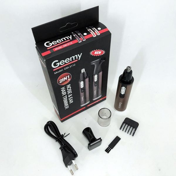 Тример GEMEI GM-3112 2в1, електробритва з насадками для бороди, триммер для бороди, триммер бездротової ws19242 фото