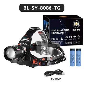 Ліхтар акумуляторний налобний SY-8086-PM10-TG, Портативний світлодіодний налобний ліхтар ws81593 фото