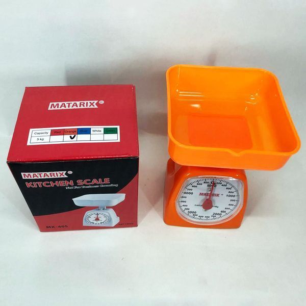 Ваги кухонні механічні MATARIX MX-405 5 кг, Ваги для кухні для продуктів. Колір: оранжевий ws65953-3 фото