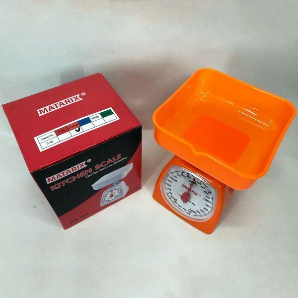 Ваги кухонні механічні MATARIX MX-405 5 кг, Ваги для кухні для продуктів. Колір: оранжевий ws65953-3 фото