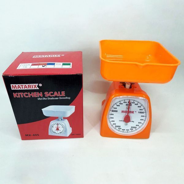 Ваги кухонні механічні MATARIX MX-405 5 кг, Ваги для кухні для продуктів. Колір: оранжевий ws65953-3 фото