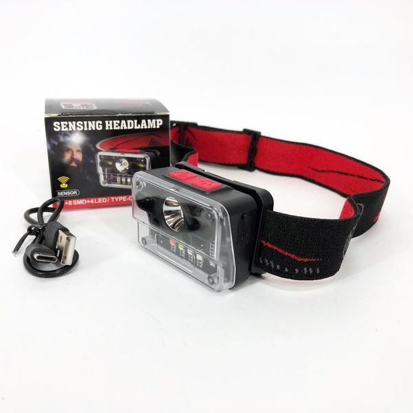 Ліхтар налобний M-006-XPG+8SMD+4SMD(white+red+green+blue+UV), Ліхтар акумуляторний для риболовлі ws74917 фото