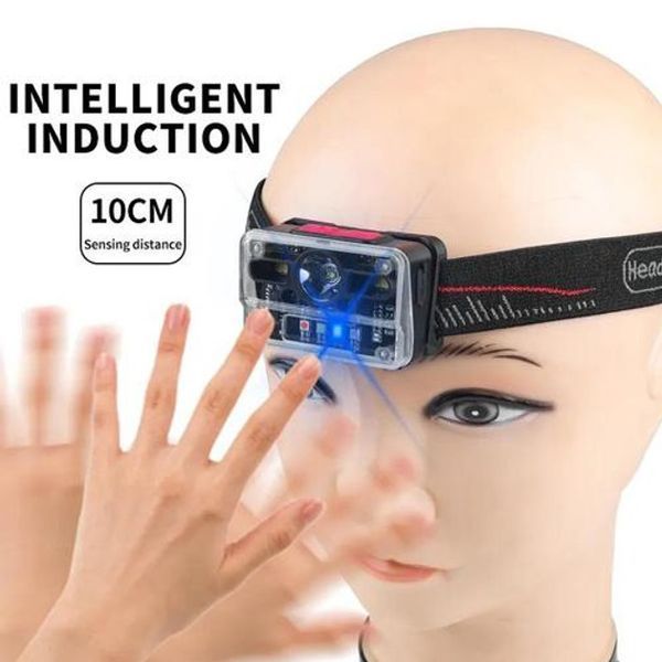 Ліхтар налобний M-006-XPG+8SMD+4SMD(white+red+green+blue+UV), Ліхтар акумуляторний для риболовлі ws74917 фото