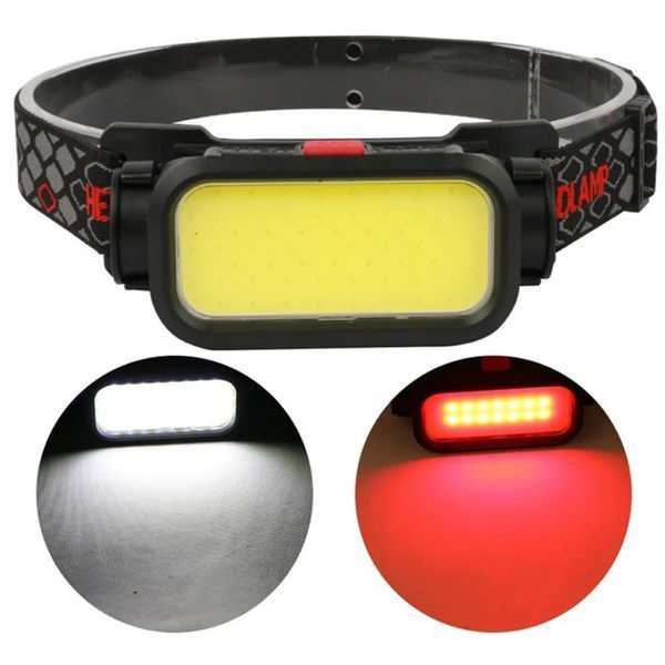 Ліхтар налобний BL-008+COB (white+red), червоне світло, водозахист, вбудований акумулятор ws95481 фото