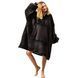 Толстовка плед з капюшоном і рукавами Huggle Hoodie оверсайз Black ws96134-3 фото 4