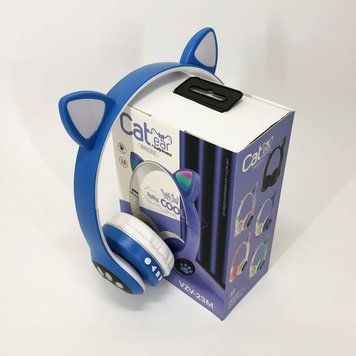 Бездротові навушники з котячими вушками та RGB підсвічуванням Cat VZV 23M. Колір: синій ws53257-3 фото