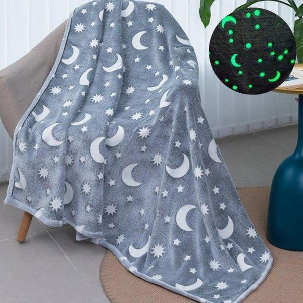 Плед, що світиться в темряві, плюшеве покривало Blanket kids Magic Star 150х100 см флісова ковдра. Колір: сірий ws75594 фото