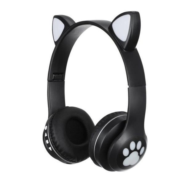 Бездротові навушники з котячими вушками та RGB підсвічуванням Cat VZV 23M. Колір: чорний ws53257 фото
