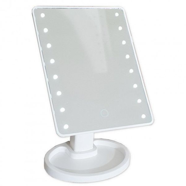 Дзеркало для макіяжу з 16 LED підсвічуванням Mirror White, Дзеркало, що світиться, для макіяжу. Колір: білий ws11962 фото