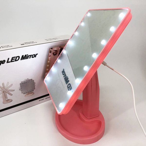 Дзеркало для макіяжу з 16 LED підсвічуванням Mirror, косметичне дзеркало з підсвічуванням. Колір: рожевий ws11962-1 фото