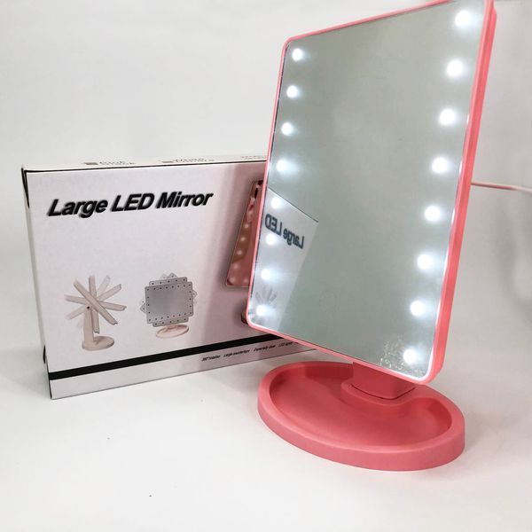 Дзеркало для макіяжу з 16 LED підсвічуванням Mirror, косметичне дзеркало з підсвічуванням. Колір: рожевий ws11962-1 фото