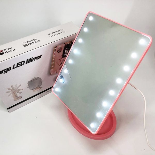 Дзеркало для макіяжу з 16 LED підсвічуванням Mirror, косметичне дзеркало з підсвічуванням. Колір: рожевий ws11962-1 фото