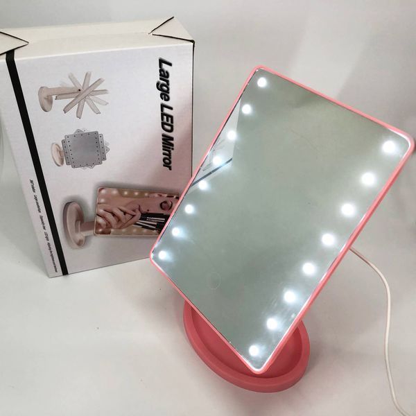 Дзеркало для макіяжу з 16 LED підсвічуванням Mirror, косметичне дзеркало з підсвічуванням. Колір: рожевий ws11962-1 фото