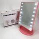 Дзеркало для макіяжу з 16 LED підсвічуванням Mirror, косметичне дзеркало з підсвічуванням. Колір: рожевий ws11962-1 фото 1