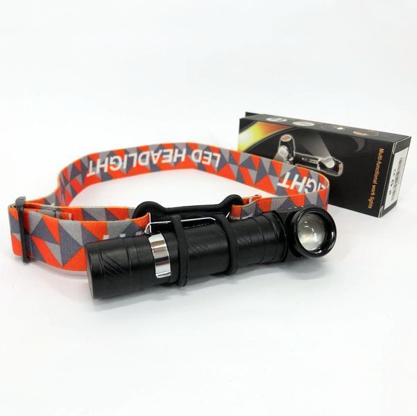 Ліхтар налобний акумуляторний Police W01-T6 USB з магнітом, портативний світлодіодний налобний ліхтар ws79995 фото