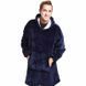 Толстовка плед з капюшоном і рукавами Huggle Hoodie оверсайз Blue ws96134 фото 7