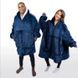 Толстовка плед з капюшоном і рукавами Huggle Hoodie оверсайз Blue ws96134 фото 10