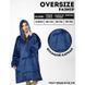 Толстовка плед з капюшоном і рукавами Huggle Hoodie оверсайз Blue ws96134 фото 6