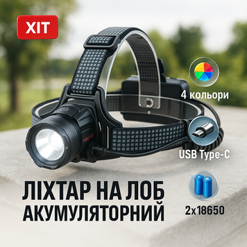 Ліхтар налобний 8505 WHITE LASER LED PM10-4TG (White+Yellow+Blue+Red) 2x18650 ws83614 фото