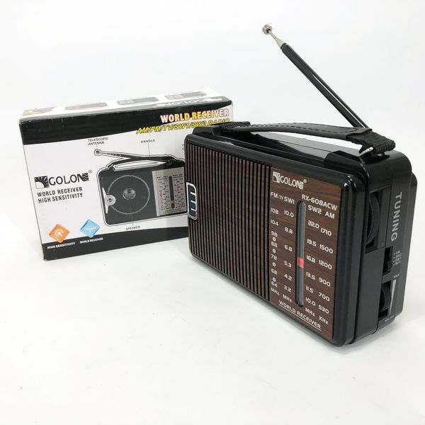 Радіоприймач GOLON RX-608 всехвильовий на батарейках + підтримка USB/microSD/MP3/WMA ws32939 фото