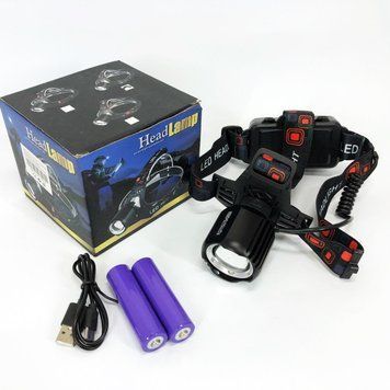 Ліхтар налобний PLD-T115-2PM10-TG(white+green), Потужний ліхтарик світлодіодний на голову, для бігу ws45161-1 фото