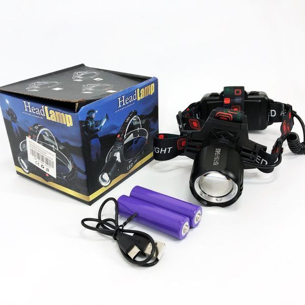 Ліхтар налобний PLD-T115-2PM10-TG (white+blue), Ліхтар акумуляторний для риболовлі, водонепроникний ws45161 фото