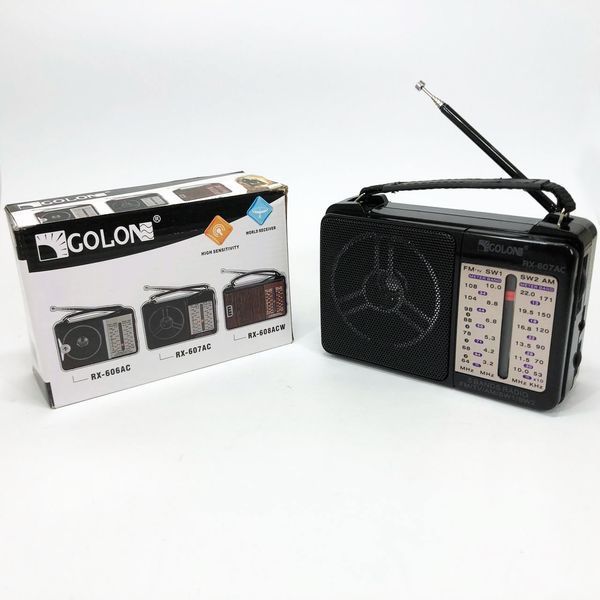 Портативний радіоприймач всехвильовий GOLON RX-607 AC, переносний приймач FM, FM-приймачі ws99665 фото