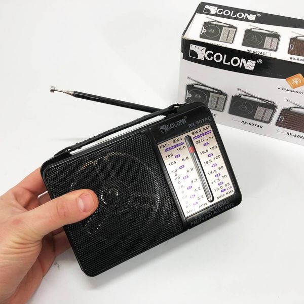Портативний радіоприймач всехвильовий GOLON RX-607 AC, переносний приймач FM, FM-приймачі ws99665 фото