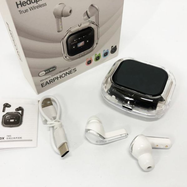 Бездротові вакуумні навушники TWS з дисплеєм LED, вологозахист IPx4 Bluetooth 5.4 з кейсом. Колір: білий ws73645-3 фото