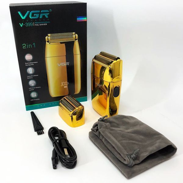 Професійний шейвер VGR V-399 GOLD, бездротова електробритва, бритва триммер для бороди ws63458 фото