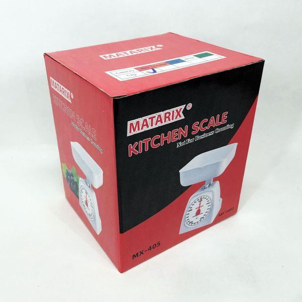 Ваги кухонні механічні MATARIX MX-405 5 кг, ваги для зважування продуктів. Колір: червоний ws65953-1 фото